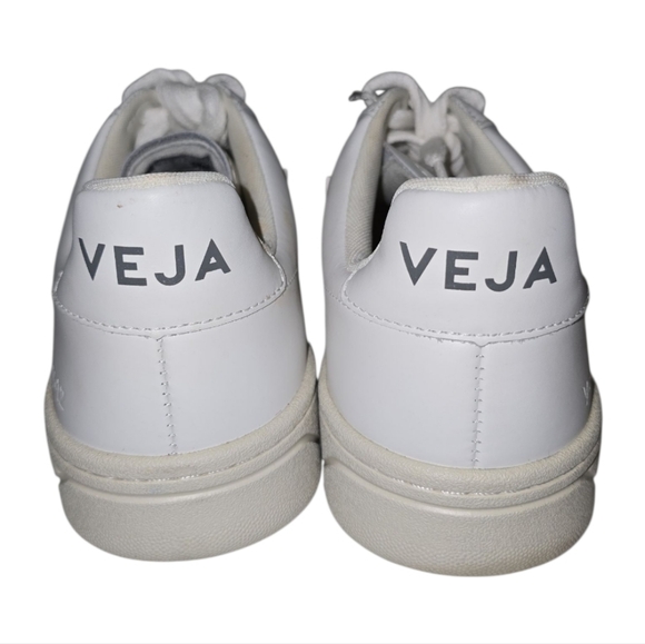 Veja V-12 White Leather Sneakers Size Women's 8 Lace Up - Picture 6 of 11